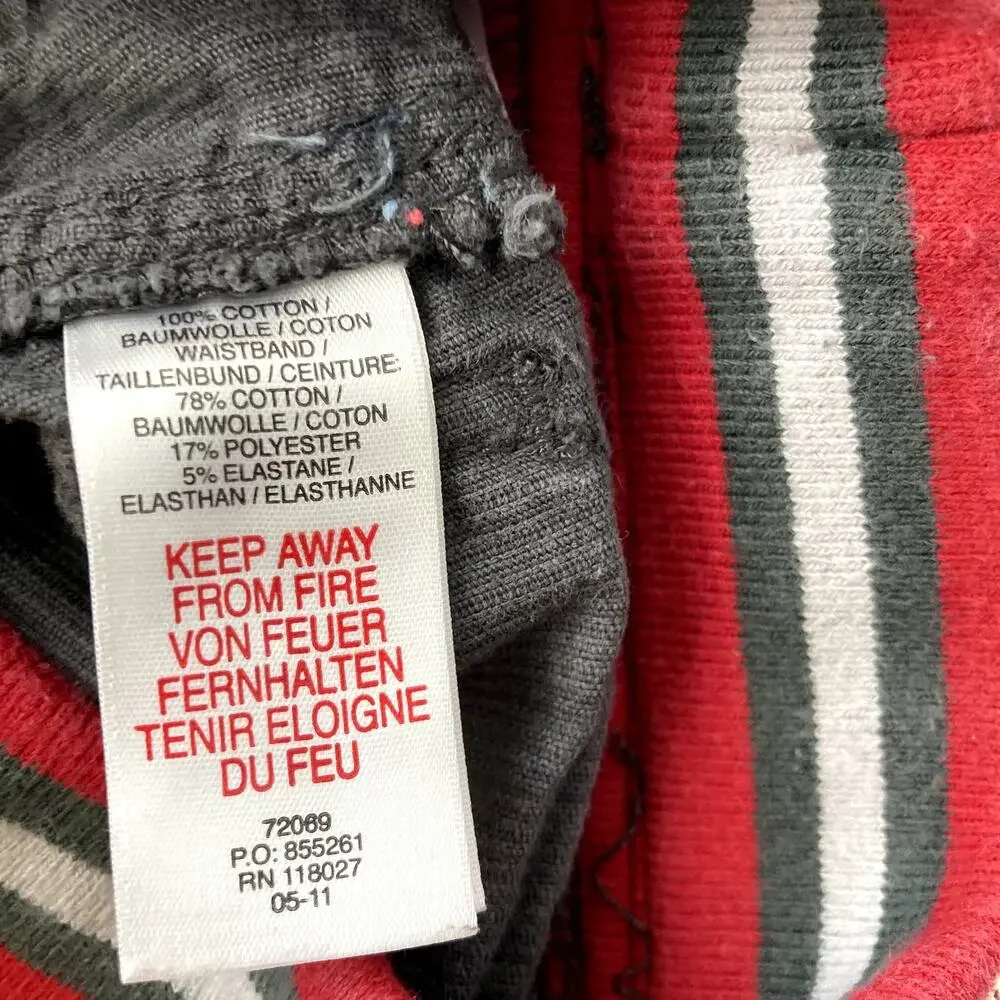 Baby Boden Star Corduroy Pants - Gray Red - 3-6M